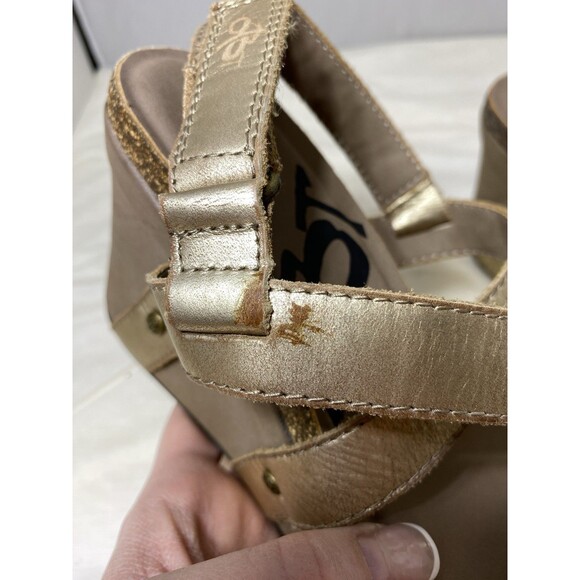 OTBT Women's Sandals Size 6.5 Pewter Brown Leather Platform Strappy "Sail" - Picture 6 of 8